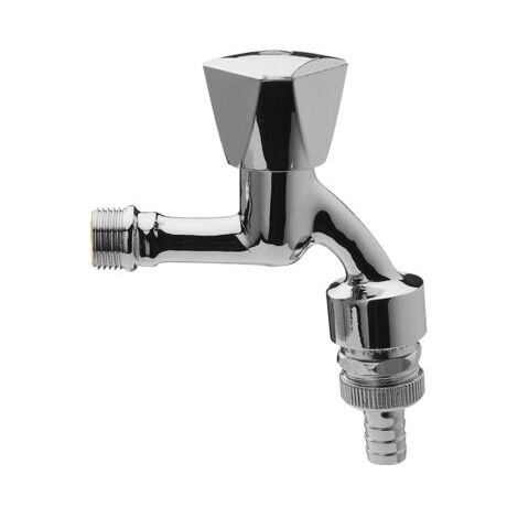 Universal Auslaufventil 422866 Messing glanzverchromt, 1/2", Rohrbelüfter, Rückflussverhinderer, Schlauchverschraubung