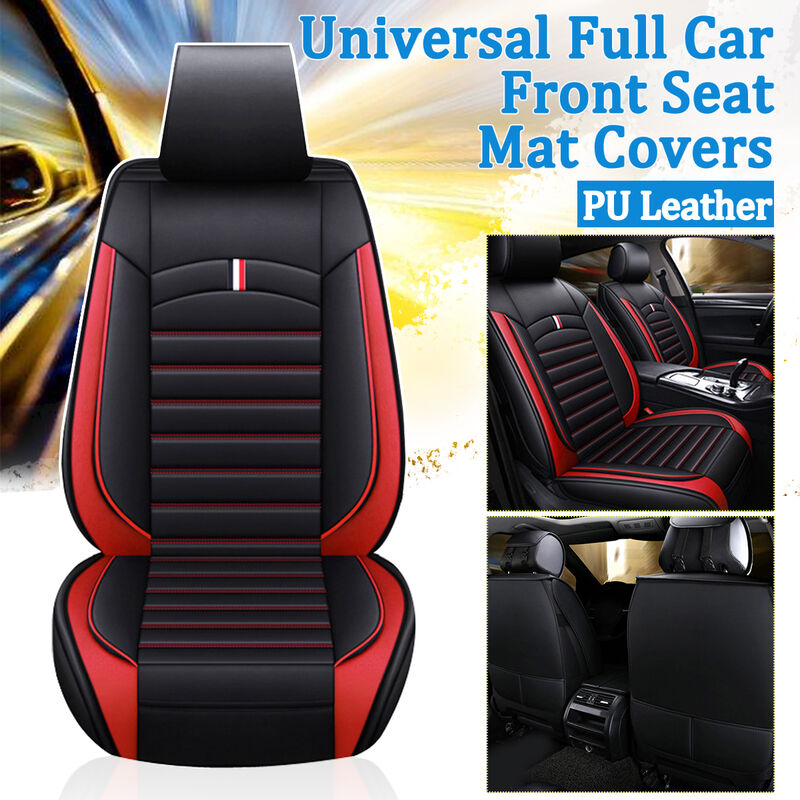 Image of Universal-Autositzmatte atmungsaktiv PU-Leder 4 Farben (rot)