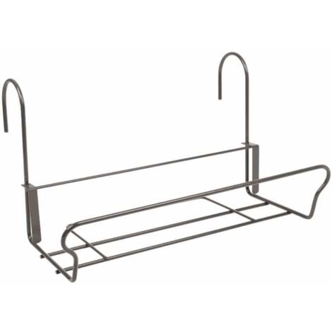 JARDIFER Universal Balkonkasten-Halter grau mit Sicherheitshaken 41,5 x 22 cm