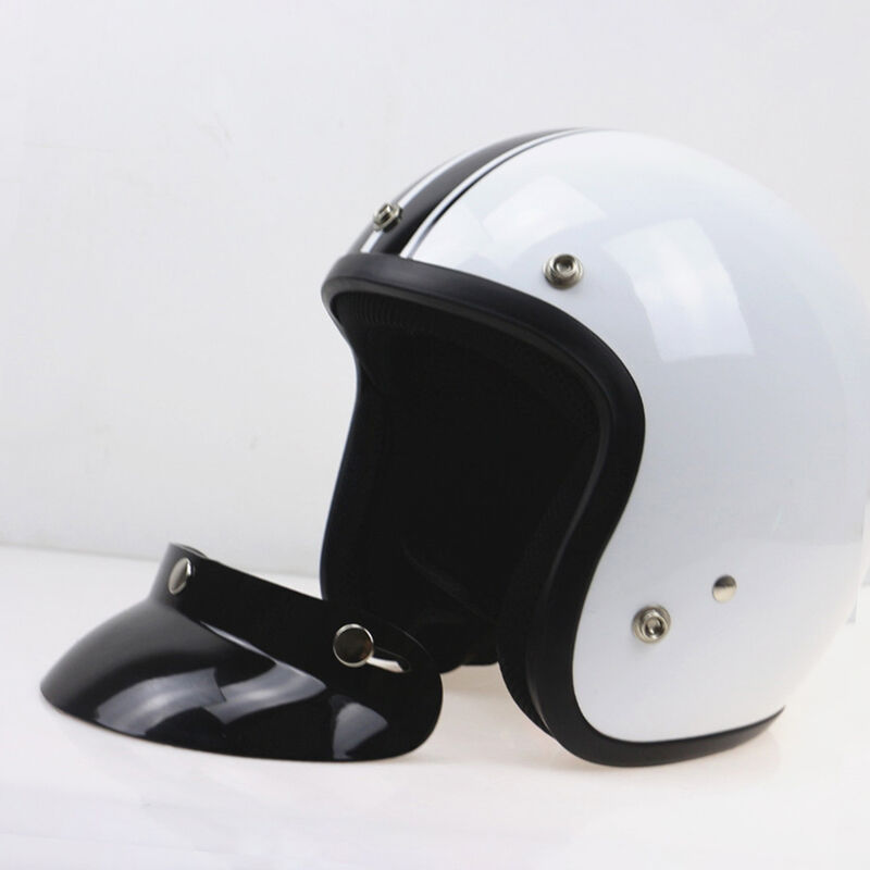 

Asupermall - Universal Black 3-Snap Casco de motocicleta Lente de visera de visera de parasol de cara abierta