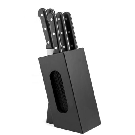 SABATIER TROMPETTE Universal - Bloc spaghetti bois noir avec 5 couteaux de cuisine