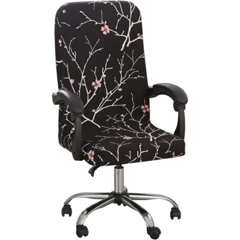 AOUGO Universal-Bürostuhlbezug, Stretch-Mikrofaser, waschbarer Stuhlbezug, Büro-bedruckter Stretch-Sesselbezug, bequemer Chefsessel (Größe: L)