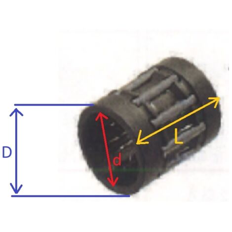 UNIVERSAL cage à rouleaux pour tronçonneuse Ø intérieur 10,2 mm Ø extérieur 12,8 mm L=15,0 mm