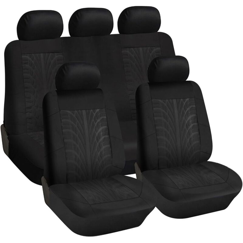 Universal Car Seat Covers Car Seat Protector Cover - Front and Rear Seat Cover Set Black