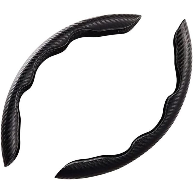 Universal Car Steering Wheel Cover, Set of 2 Universal Carbon Fiber Steering Wheel Covers, Interior Accessory, Ultra Lightweight, for Most Cars