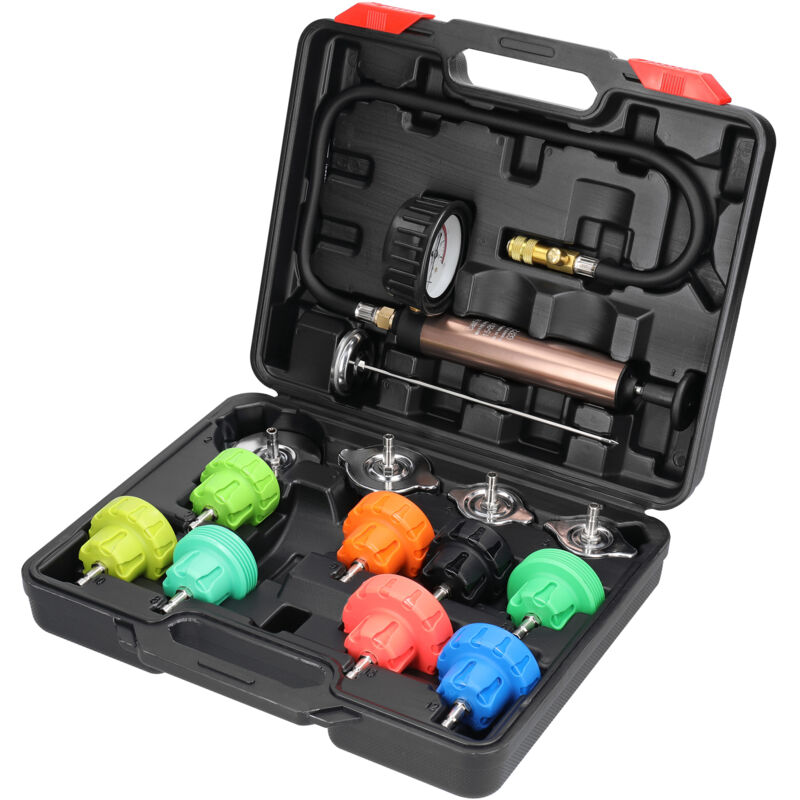 Détection de fuite de réservoir de voiture universel Outil de détection de fuite automobile Testeur de pression d'eau de radiateur Kit d'outils de