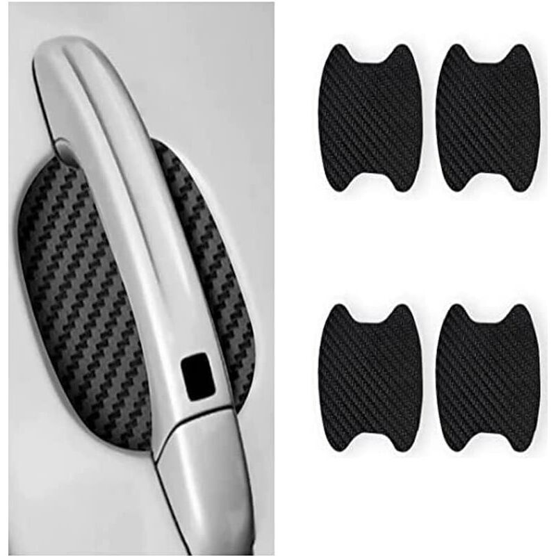 Universal carbon fiber door handle protector (2-pack, black): Scratch-resistant, fits most car door handles.
