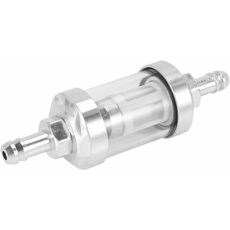 Universal Chrome Verre Carburant Moteur Diesel Inline Filtre 5/168mm Argent pour Motos