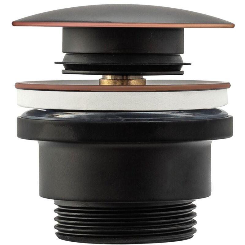 Universal Click-Clack Old Black Brass Round Push Button Waste Plug Sink Basin