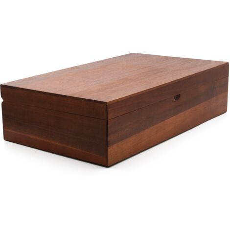Universal - Coffret à thé bois d'acacia avec 6 boîtes à thé et cuillère