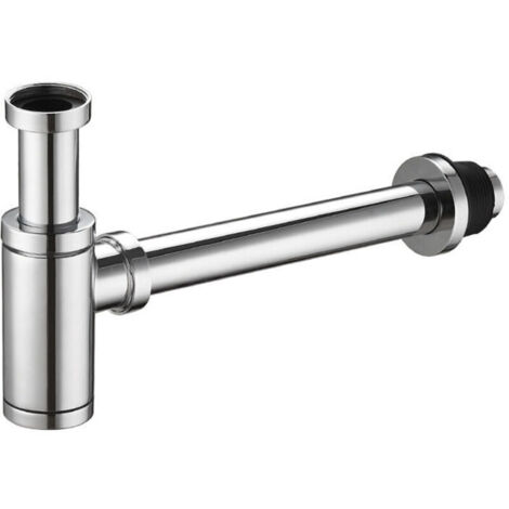 Universal designer washbasin siphon, 100% chrome-plated metal