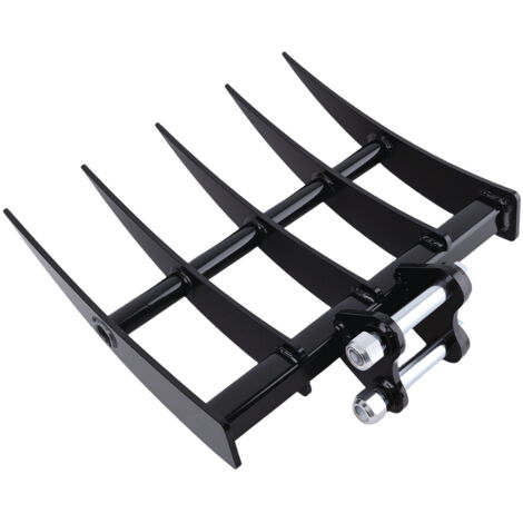 Universal Digger Rake Attachment 490mm/25mm Pins For Grading Leveling Loosening