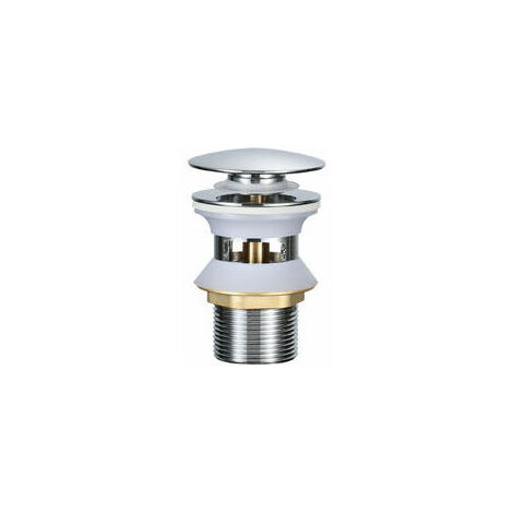 Universal Drain with Overflow POP UP Push-Open Waste Chrome Drain Brass Sink Drain Waste for washbasin kitchen sink - Chrome