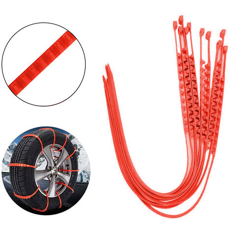 Universal Emergency Car Anti-skid Snow Chain Zip Tie Kit Winter Anti-skid Auto Wheel Belt