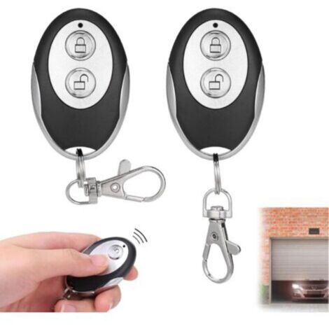 Universal Gate Remote Control, 2 Pieces, 433.92MHz Wireless Garage Door Remote Control with 2 Buttons