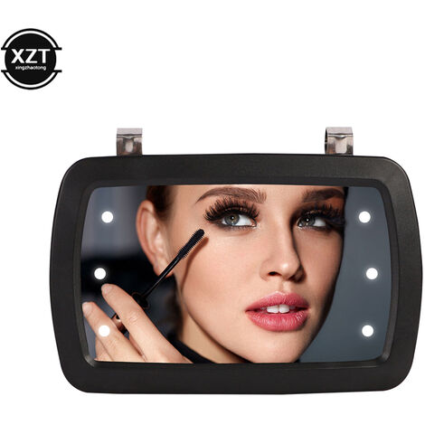 Universal LED Auto Innen Spiegel Touch Schalter Make-Up Spiegel Sonnenblende Hohe Klare Innen HD Spiegel 170 110mm-no batterie