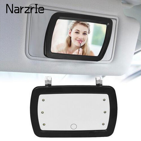 Universal LED Auto Innen Spiegel Touch Schalter Make-Up Spiegel Sonnenblende Hohe Klare Innen HD Spiegel 170110mm auto Zubehör,Black