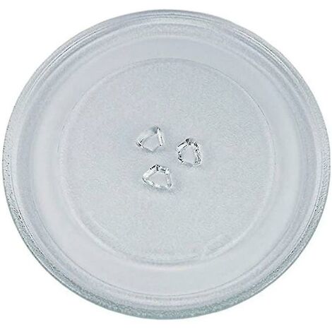 Universal Microwave Turntable Glass Plate With 3 Fixtures, 245 Mm