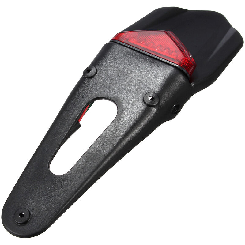 

Universal Motocicleta Enduro Trial Dirt Bike Fender LED Tail Stop Luz trasera (lente roja, roja)