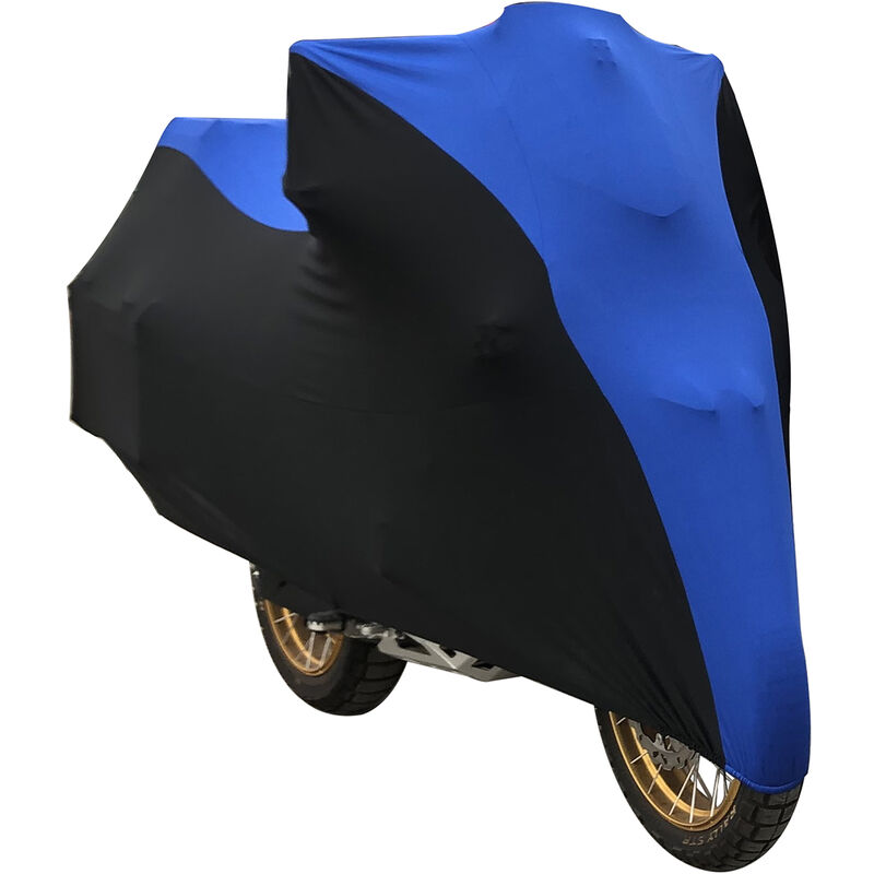 Asupermall - Universal Motorrad abdecken alle Wetter, elastisch im Freien staubdicht Full Cover Rain Sun UV-Schutz,Modell:Xxxl blau.