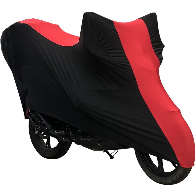 Asupermall - Universal Motorrad abdecken alle Wetter, elastisch im Freien staubdicht Full Cover Rain Sun UV-Schutz,Modell:L rot