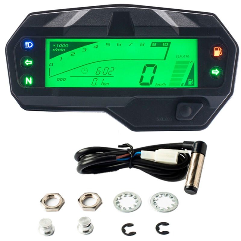 Image of Universal Motorrad Lcd Digital Tacho Kilometerzähler Drehzahlmesser 1000RPM Gauge für FZ16