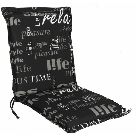 SPETEBO Universal Niedriglehner Polster Auflage 100 x 50 cm - Lifestyle - Gartenstuhl Niederlehner Kissen mit Schriftzug