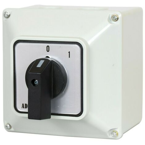 Universal-Nockenschalter 0-1 Drehschalter im Gehäuse 16A 230/400V 1 Phase 2 Positionen IP65