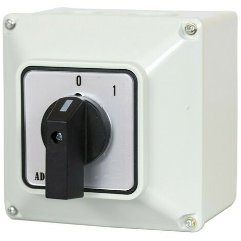 Universal-Nockenschalter 0-1 Drehschalter im Gehäuse 20A 230/400V 1 Phase 2 Positionen IP65