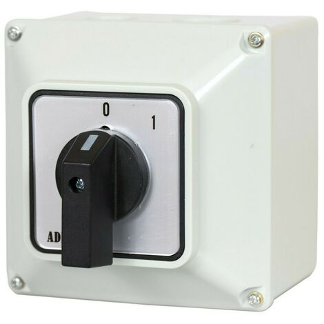 Universal-Nockenschalter 0-1 Drehschalter im Gehäuse 32A 230/400V 3 Phasen 2 Positionen IP65