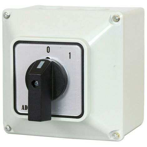 Universal-Nockenschalter 0-1 Drehschalter im Gehäuse 40A 230/400V 3 Phasen 2 Positionen IP65
