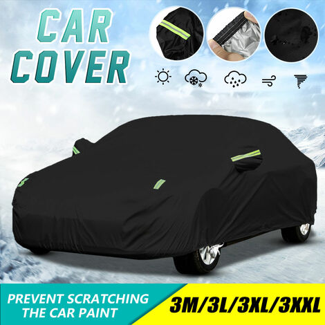 Universal para cubiertas de coche sedán Interior Exterior Cubierta completa Auot Sun UV Snow Dust Cover (Negro, XL (490x180x150cm))