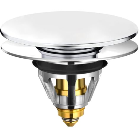 Universal Pop Up Sink Drain with Anti-Clogging Filter, Kitchen Sink Drain (34-38mm Large Panel)