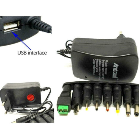 Universal Power Supply 3v 4.5v 5v 6v 7.5v 9v 12v 1000ma 12w Usb - 8 Adapters