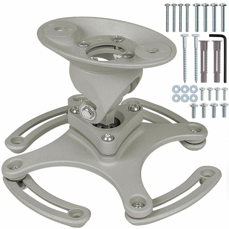 Tectake - Universal projector ceiling mount - projector mount, projector stand, projector bracket - grey