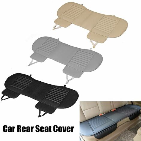 Universal PU Bamboo Breathable Back Seat Cover Leather Cushion Mat Car Chair Cushion (Black, Rear (1pc))