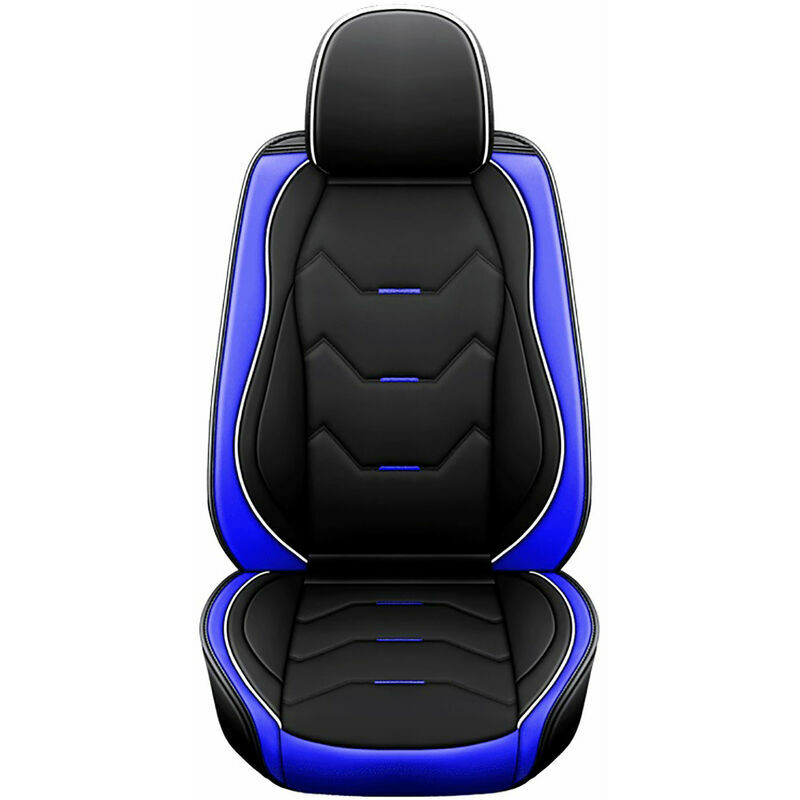Universal pu Leather Car Van Front Seat Cushion Pad Cover Protector Mat(Blue Type f 1pc Full Seat Cover)