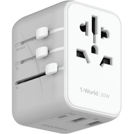 Universal-Reiseadapter, 20-W-PD-Universalsteckeradapter mit Universaladapter für Reisen von Frankreich in die USA, nach Großbritannien, Deutschland, Australien, China und Japan