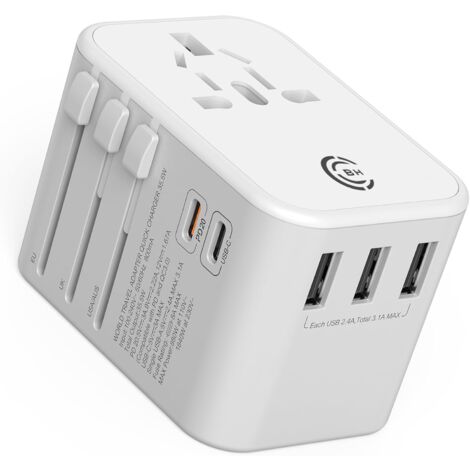 Universal-Reiseadapter Internationaler Steckdosenadapter Weltweiter Netzadapter AC-Typ UK USA Europa USB All-in-One