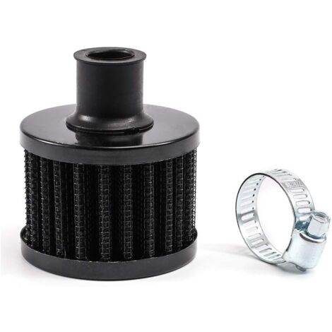 Universal-Schnittstelle, Motorrad-Luft-Ölfilter, Auto-Kaltluft-Einlassfilter, 12 mm Entlüftung, Turbo-Kurbelgehäuse-Entlüftung (schwarz)