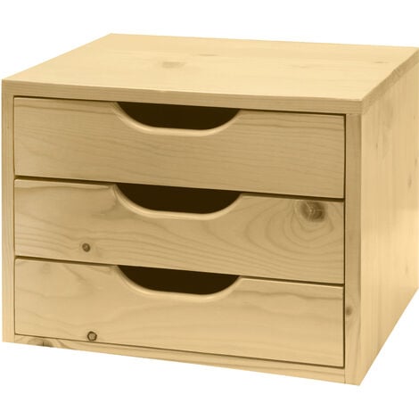 Universal Schubladenbox Holz / Holzbox SB3 mit 3 Schubladen Nachttisch