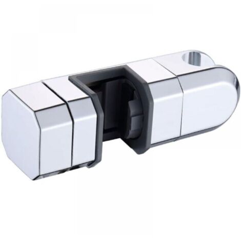 Universal shower head holder 15mm-30mm chrome for adjustable shower rail (silver)