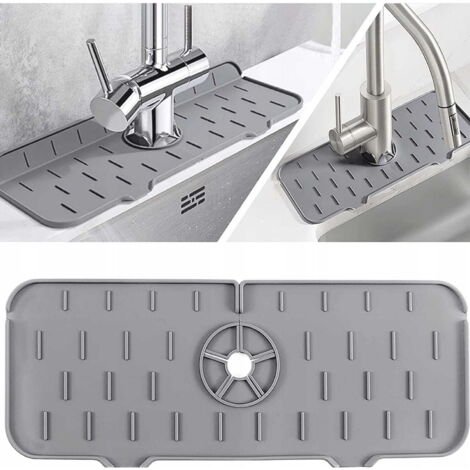 Universal Silikon Abtropfmatte für Spüle 36,5 x 14 cm BRUNBESTE BB-3247 grau