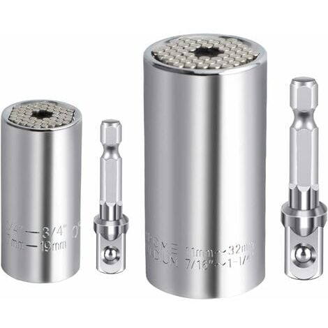 Universal Socket Wrench Kit 7-19mm,11-32mm Drill Socket Universal Wrench Multi-Hand Tool Universal Socket Wrench