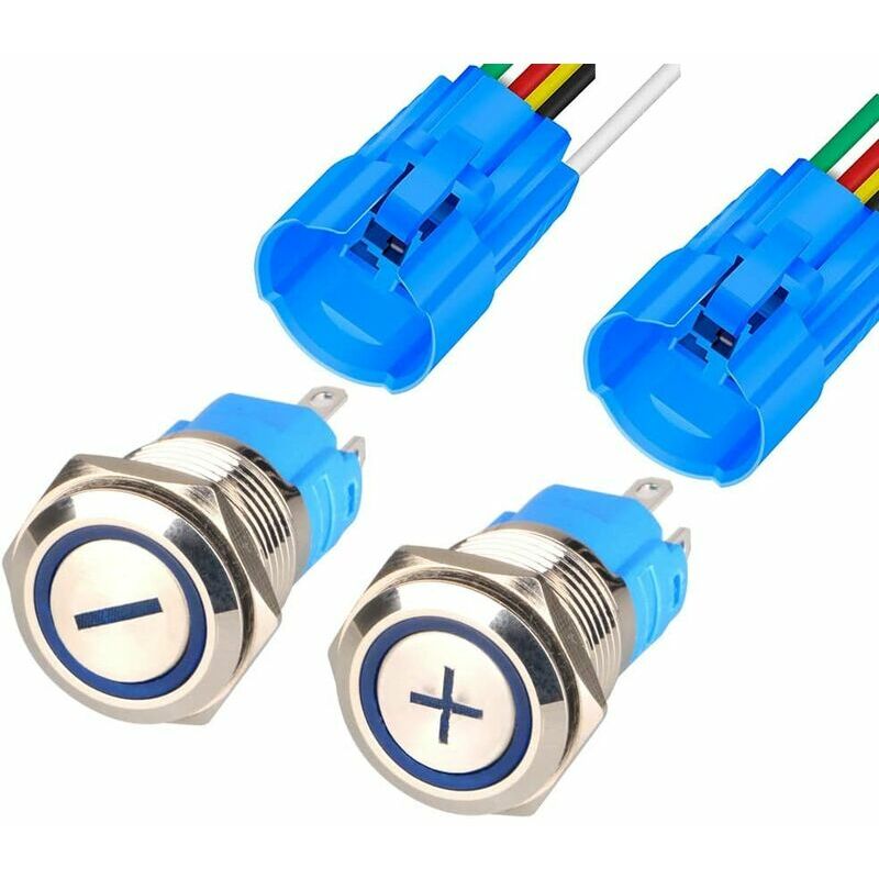 Universal spst 12V-24V/50A Engine Start Switch, 3 Pin Push Start Push Button for Car Truck Boat