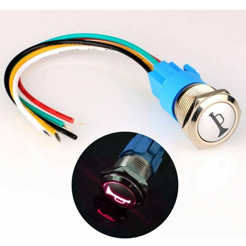 Universal spst 12V-24V/50A Engine Start Switch, 3 Pin Push Start Push Button for Car Truck Boat