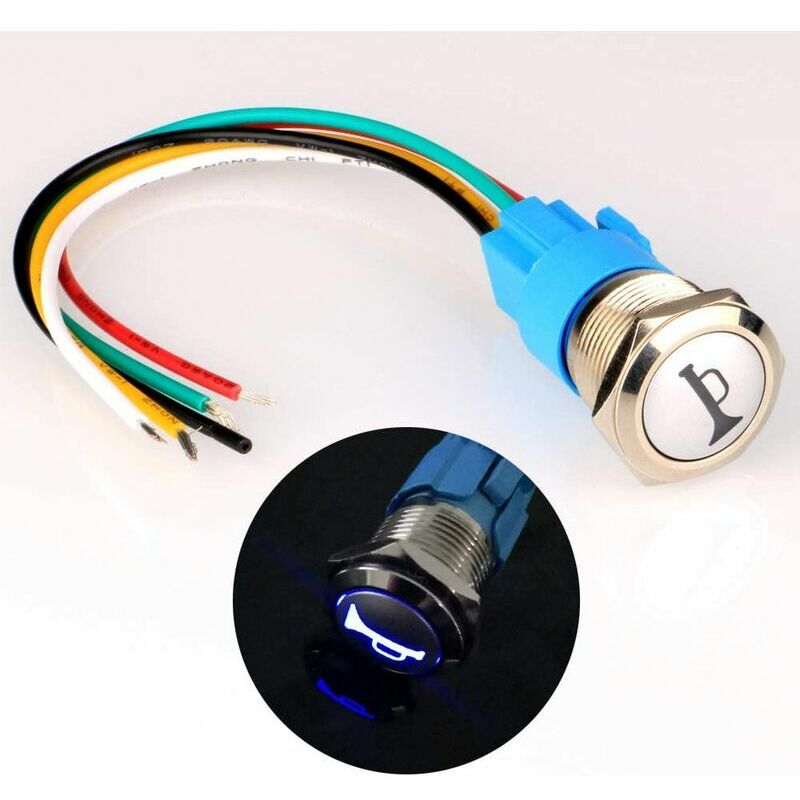 Universal spst 12V-24V/50A Engine Start Switch, 3 Pin Push Start Push Button for Car Truck Boat