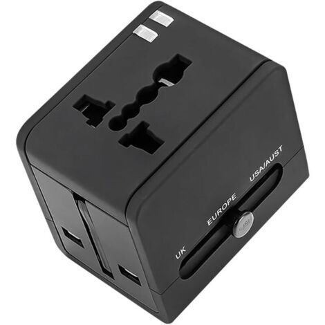 Universal-Steckeradapter, Universal-Reiseadapter, Reiseadapter mit 2 USB-Anschlüssen, Reiseadapter kompatibel mit über 150 Ländern