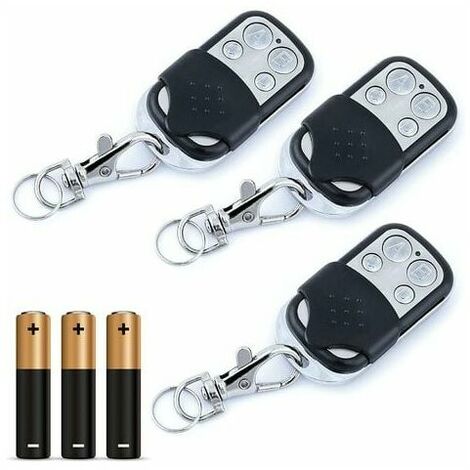 Universal-Tor-Fernbedienung, Frequenz 433,92 Mhz für automatische Tore, große Reichweite - Universal-Tor-Fernbedienung programmierbarer Festcode 12 V Batterie inklusive (3er-Set)