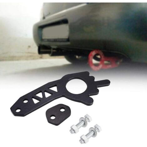 Universal Tow Hook Set, Universal Front/Rear Tow Hook Set for Most Car Towing Rings Black